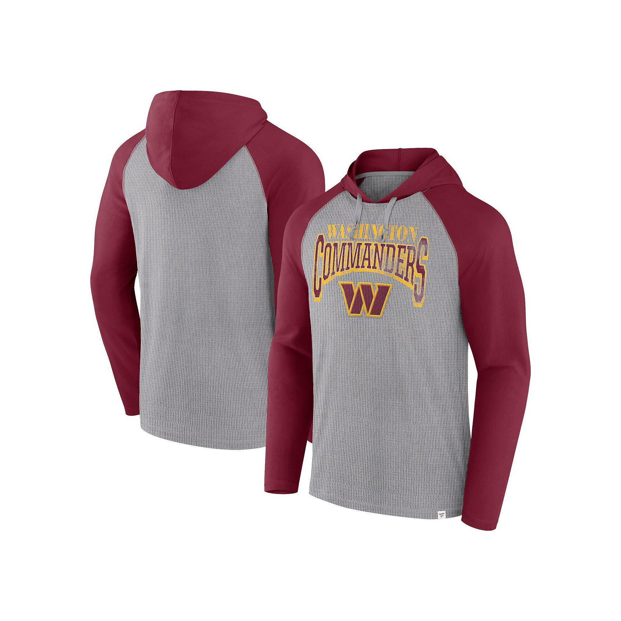 Men's Fanatics Gray/Aqua Miami Dolphins Under Center Long Sleeve Hoodie T-Shirt, Size: 3XL, Grey Product Image