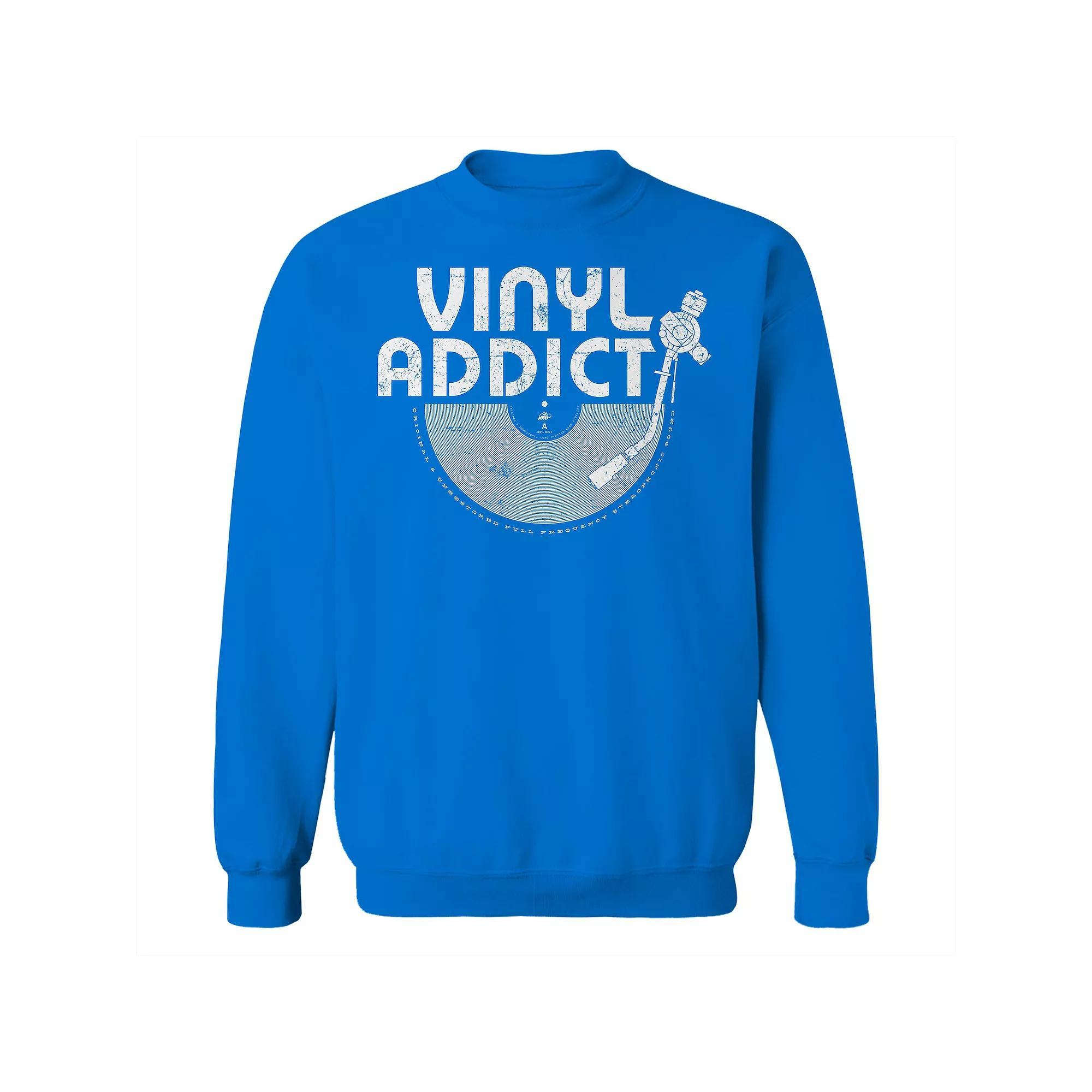 Men's Original & Unrestored Vinyl Addict Fleece Graphic Sweatshirt, Size: XL, Royal Product Image