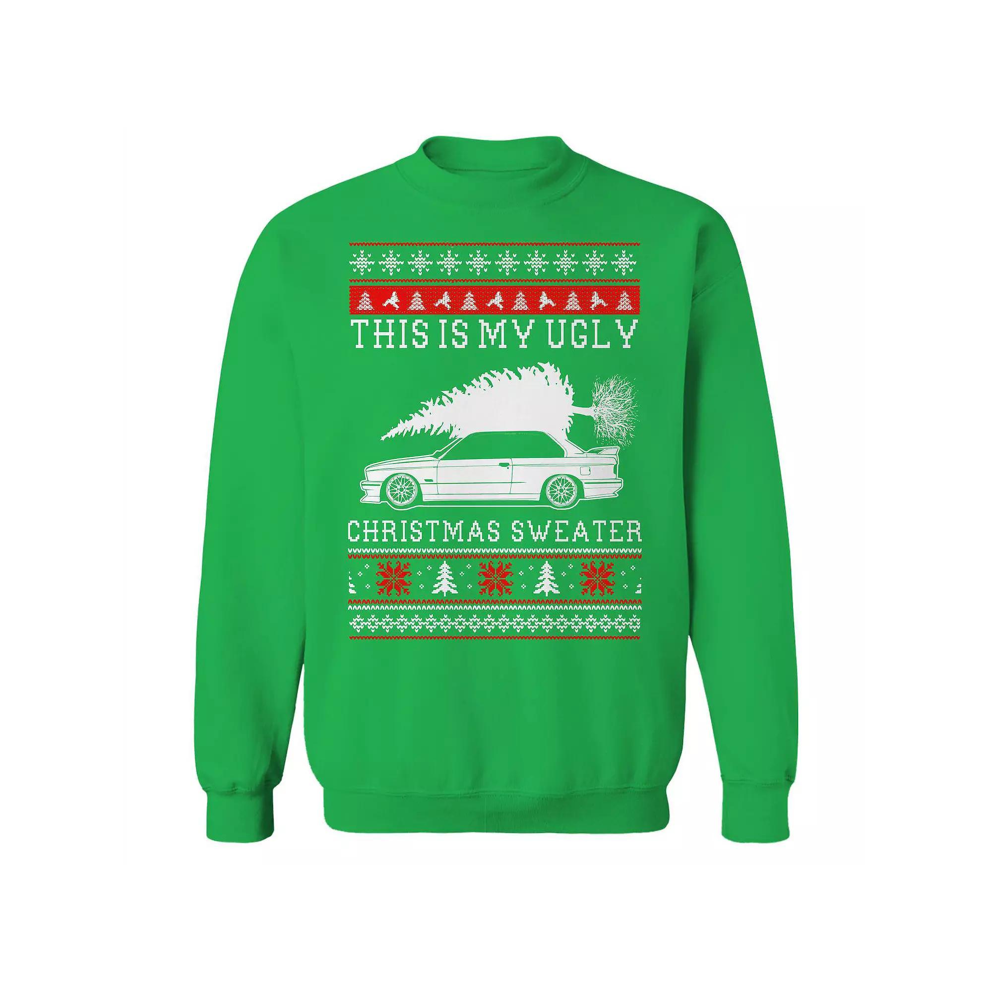 Men's This Is My Christmas Sweater Graphic Sweatshirt, Size: Small, Irish Green Product Image