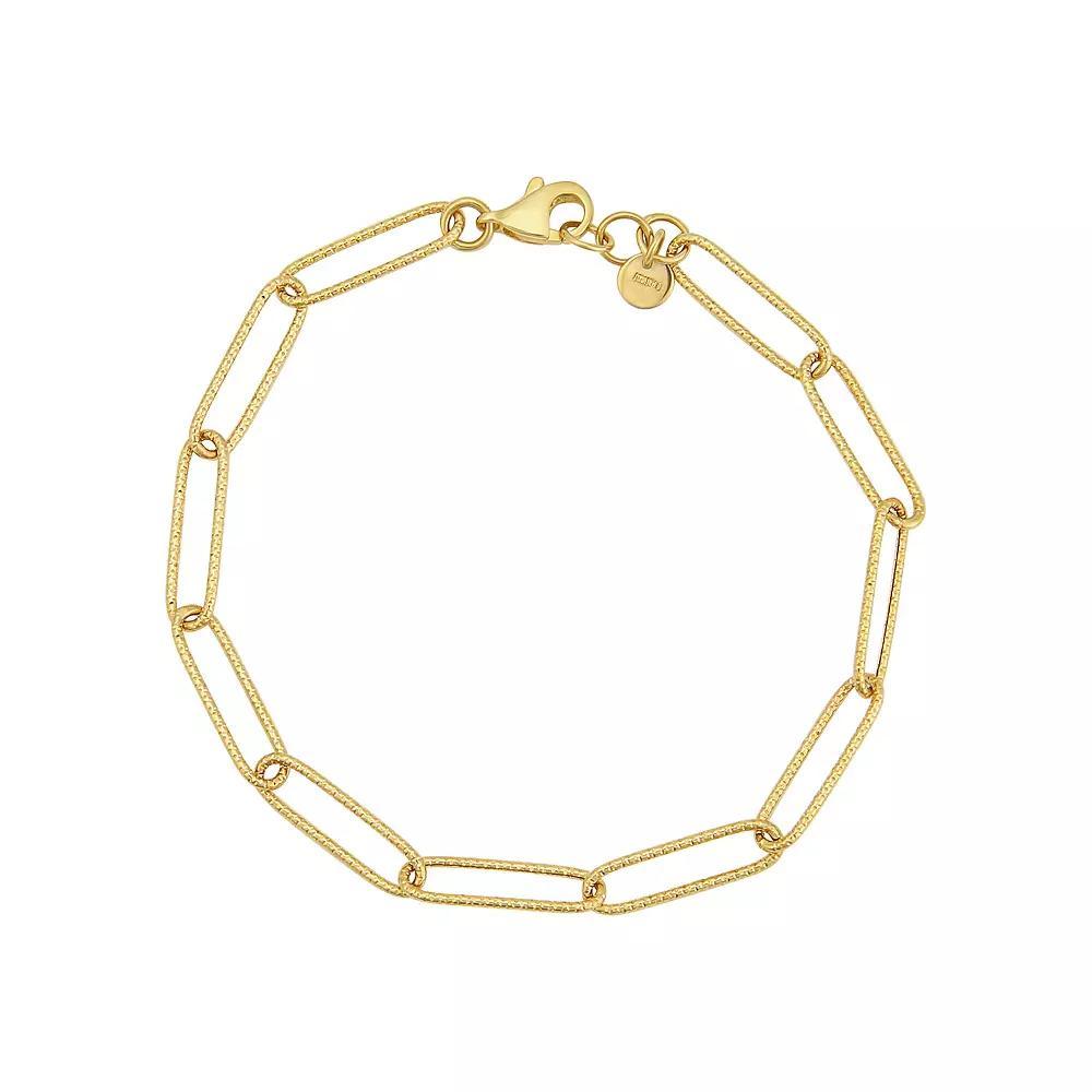Taylor Grace 10k Gold Textured Paperclip Chain Bracelet, Women's, Size: 7.5" Product Image
