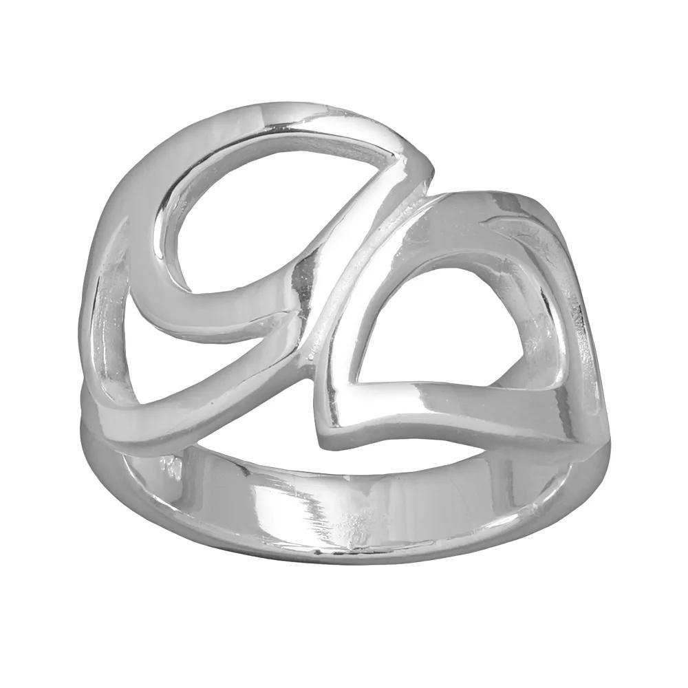 Silver Plated Openwork Teardrop Ring, Women's, Size: 7 Product Image