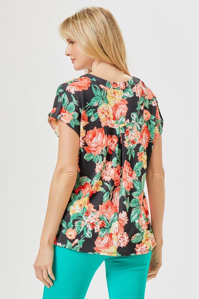 Andree by Unit® Ladies' S/S Lizzy Floral Print Blouse Product Image