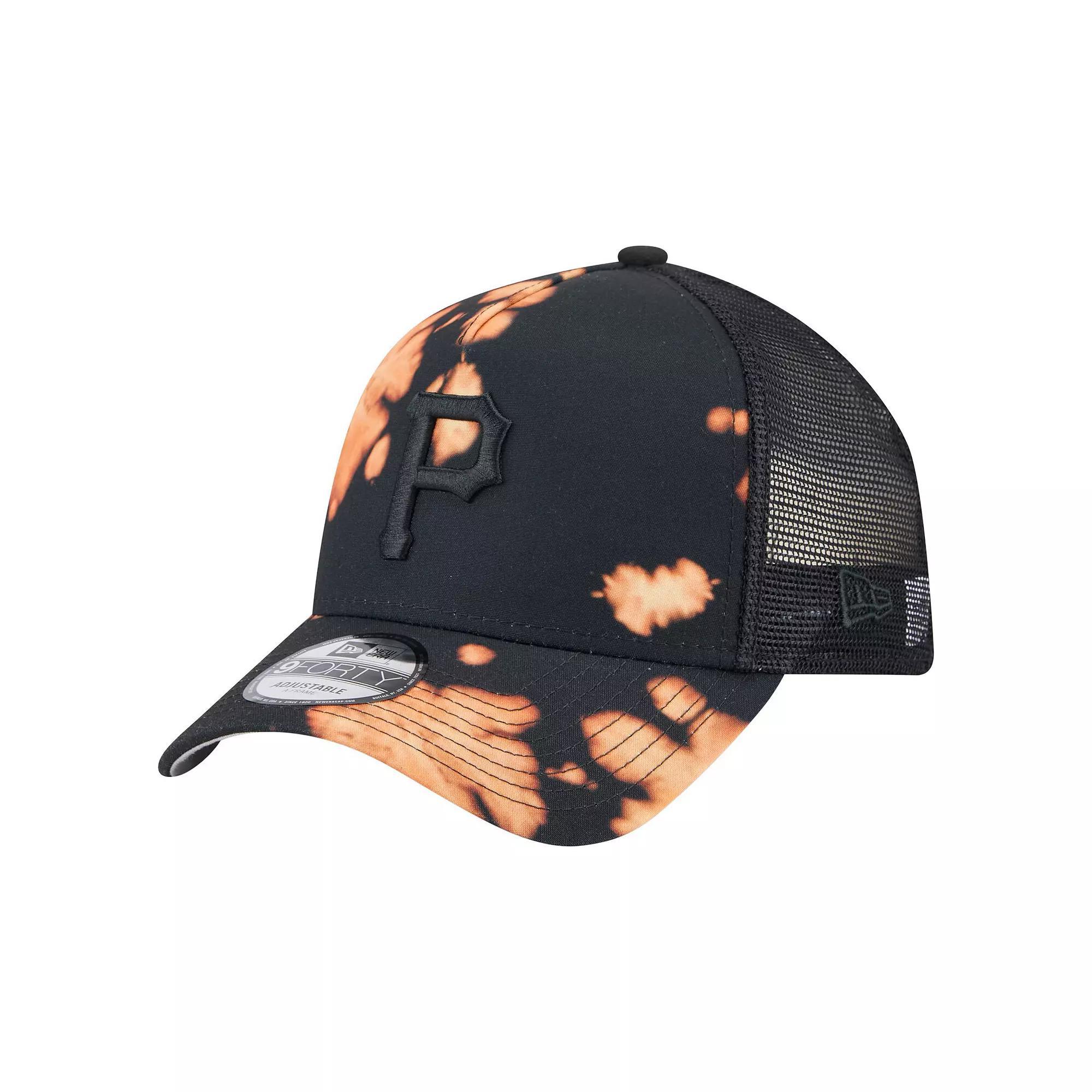 Men's New Era  Black Boston Red Sox Bleached A-Frame 9FORTY Adjustable Hat Product Image