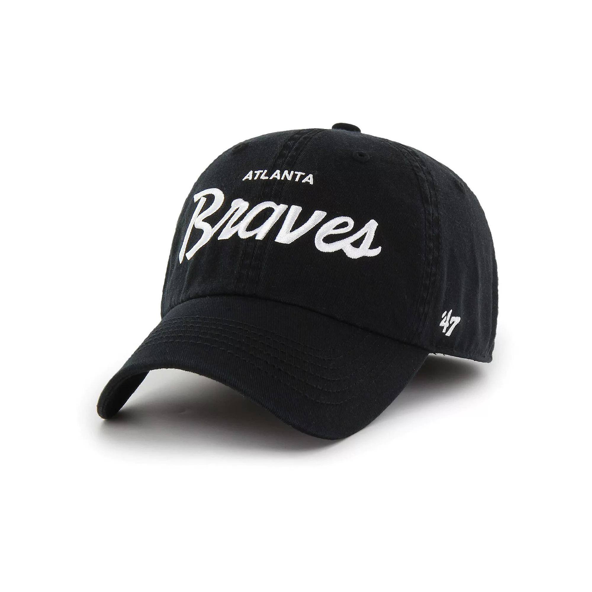 Men's '47 Black Atlanta Braves Crosstown Classic Franchise Fitted Hat, Size: Small Product Image