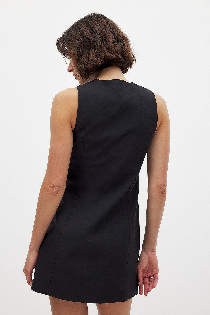 Linen Blend Vest Mini Dress Product Image