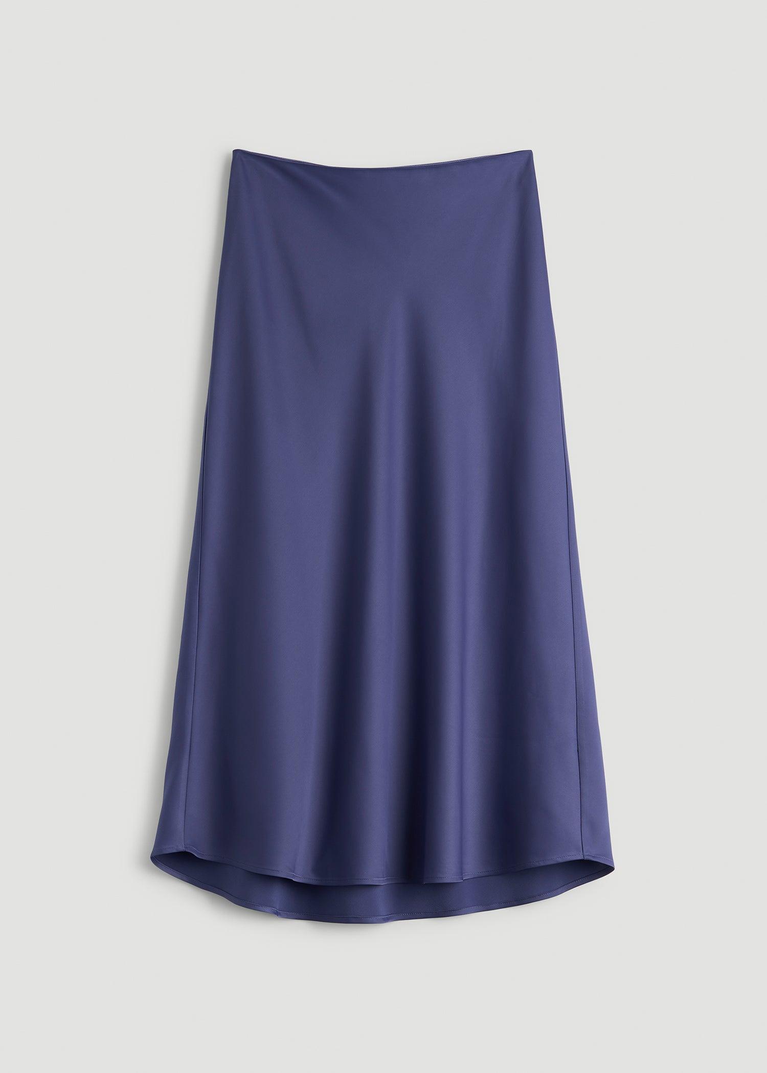 Pull On Satin Midi Skirt for Tall Women in Future Dusk Product Image