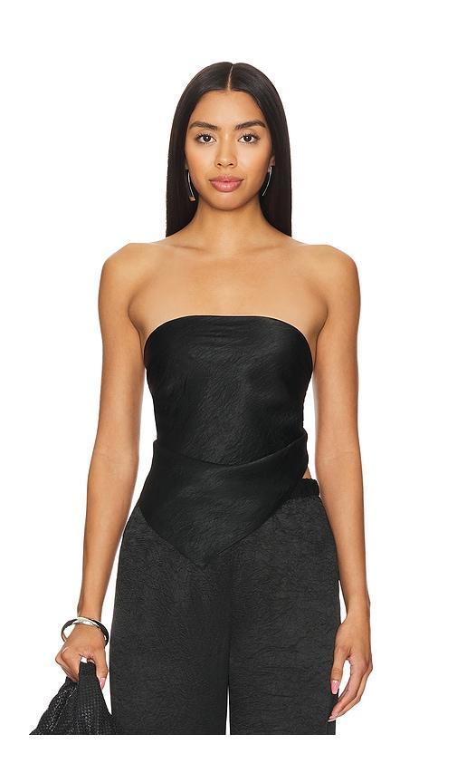 Textured Satin Scarf Top Enza Costa Product Image