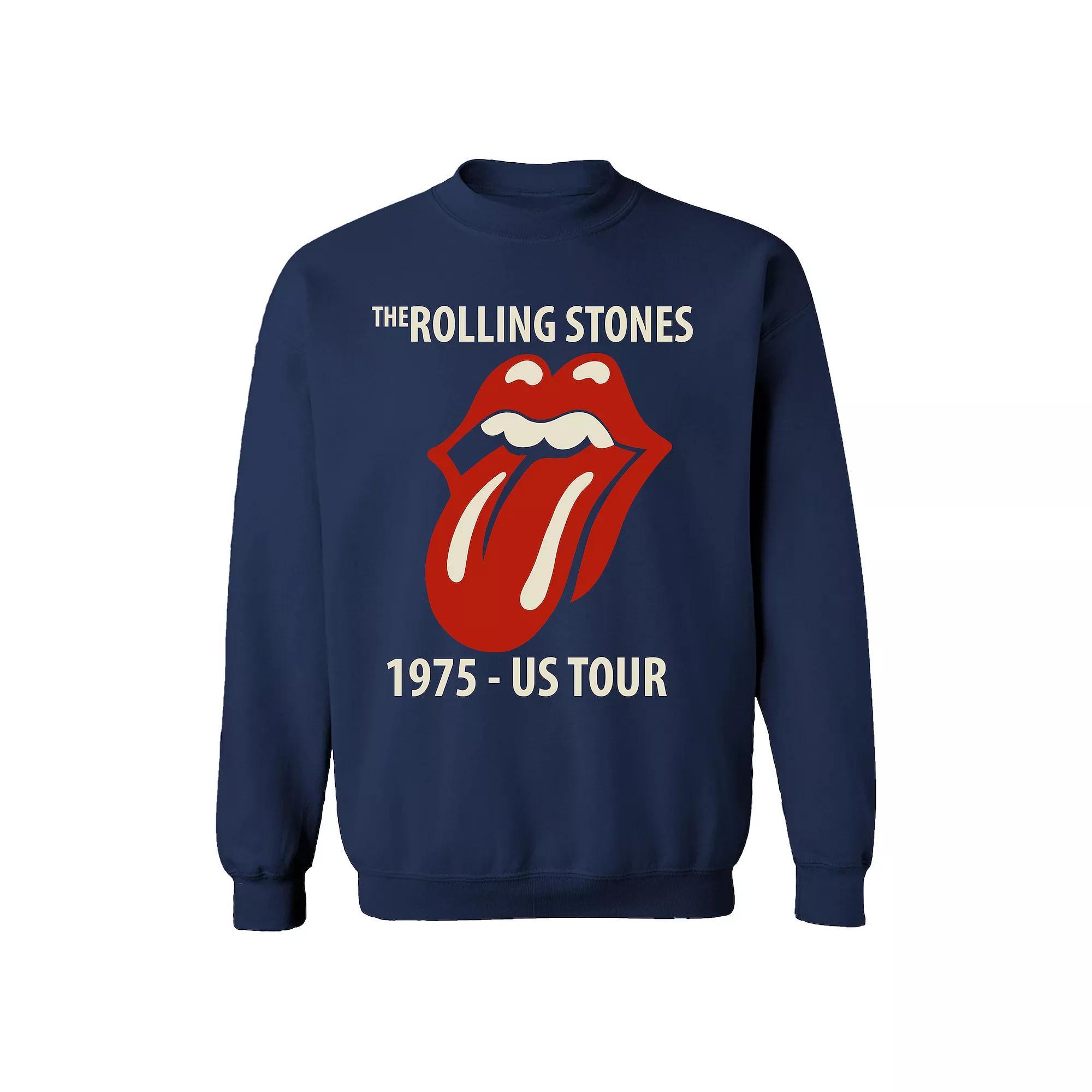 Men's Rolling Stones Tongue 75 Tour Sweatshirt, Size: Large, Blue Product Image