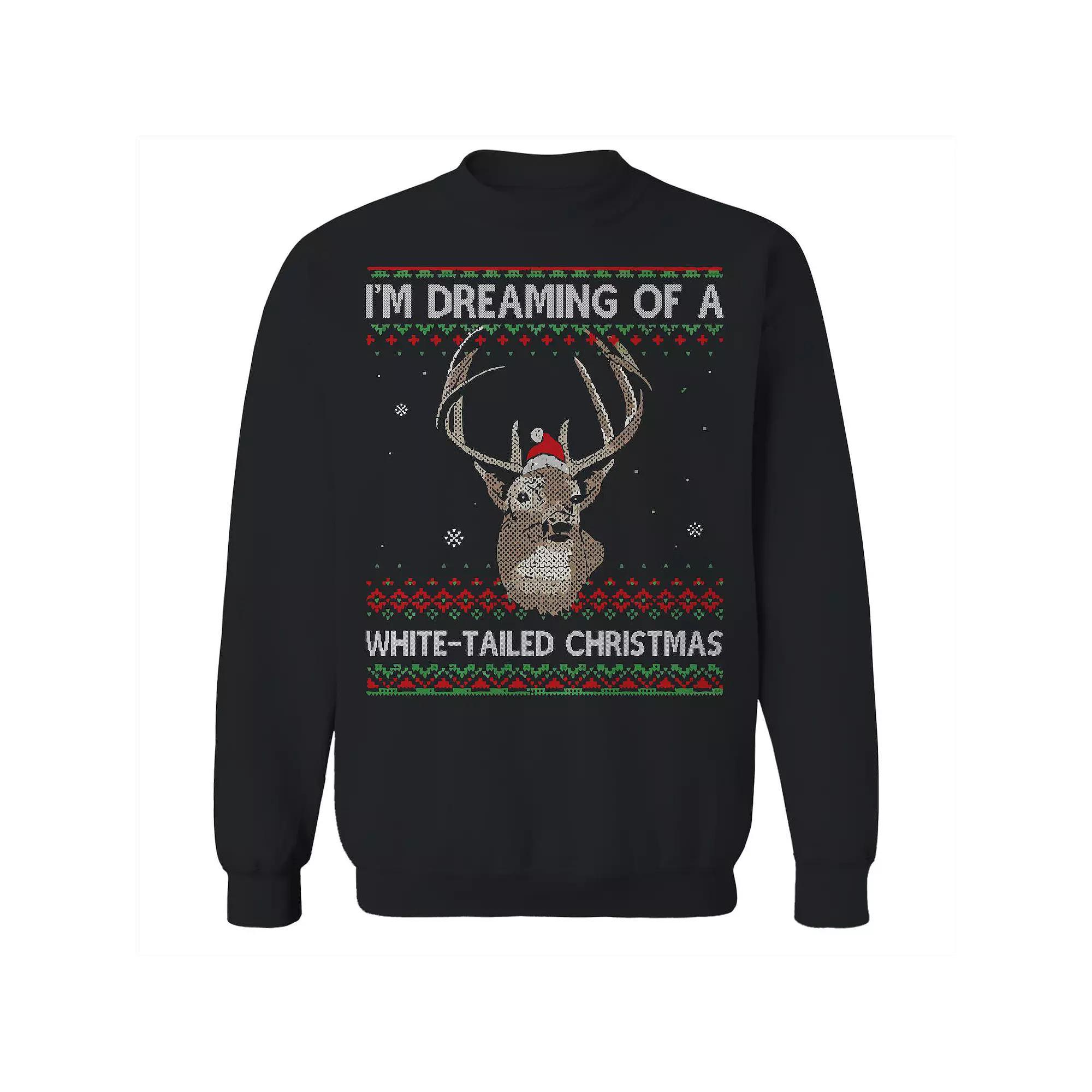 Men's Whitetailed Christmas Sweater Graphic Sweatshirt, Size: Large, Black Product Image