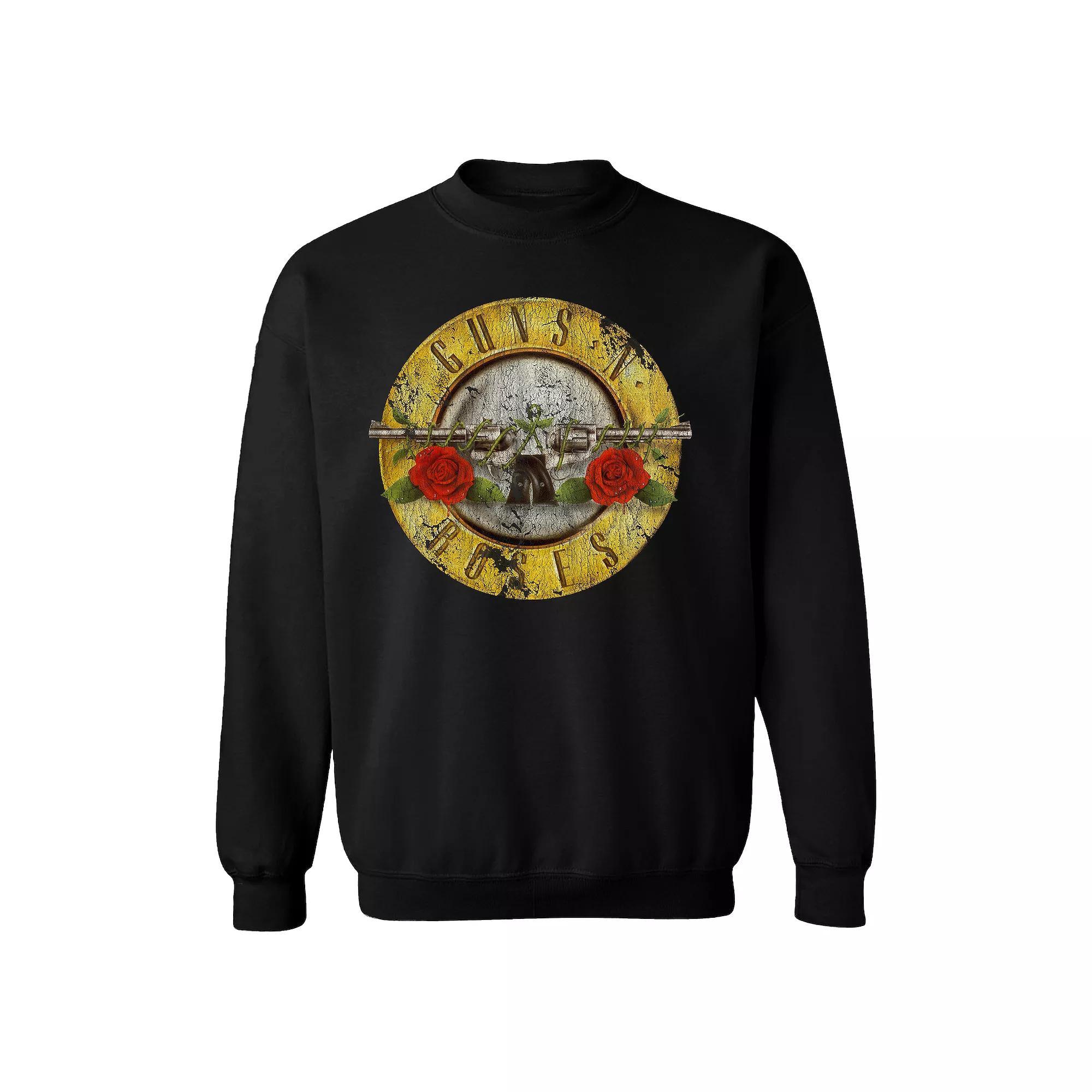 Men's Guns n' Roses Bullet Distressed Sweatshirt, Size: Medium, Black Product Image