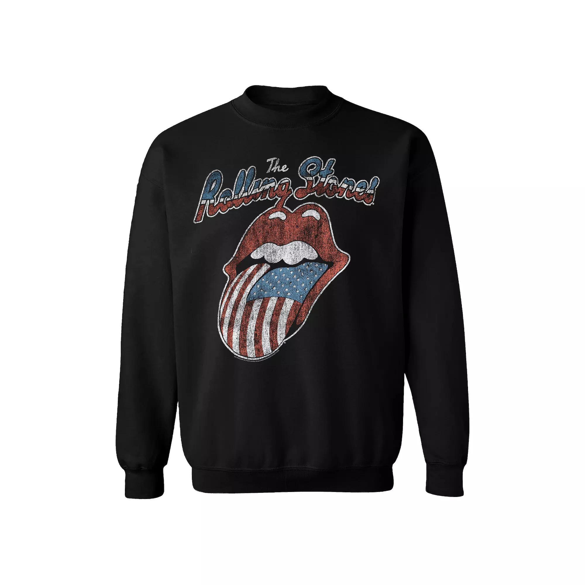 Men's Rolling Stones Tongue USA 78 Sweatshirt, Size: Small, Black Product Image