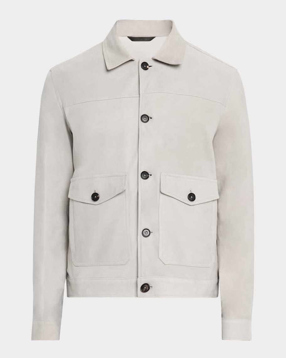 Mens Suede Button-Front Blouson Product Image