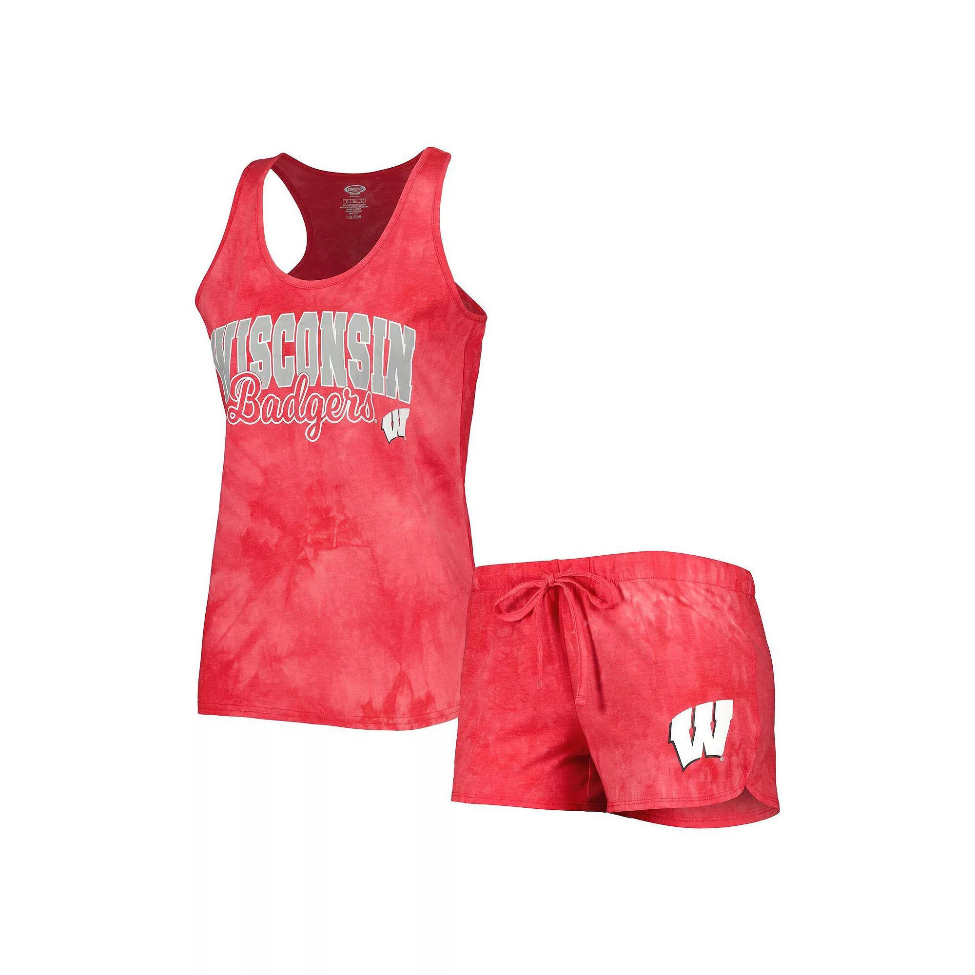 Womens Concepts Sport Wisconsin Badgers Billboard Tie-Dye Tank and Shorts Sleep Set Product Image
