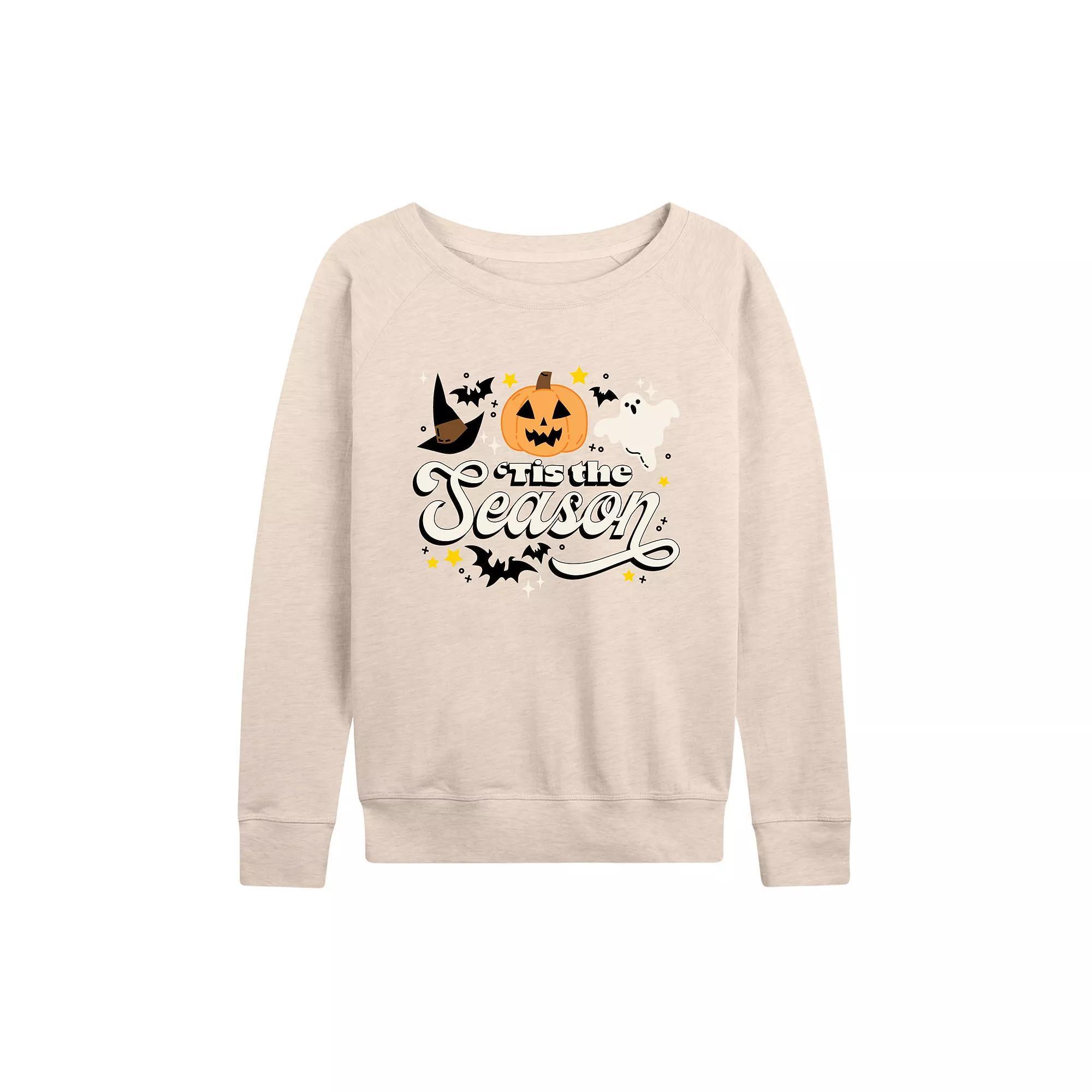 Women's 'Tis The Season Halloween French Terry Long Sleeve Tee, Size: Medium, Grey Blue Product Image