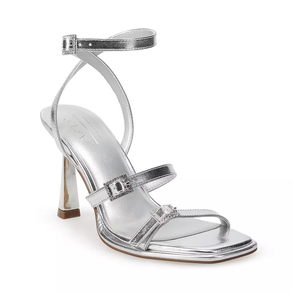Apt. 9® Elluria Women's Three-Strap Buckle Dress Heels, Size: 5, Silver Product Image