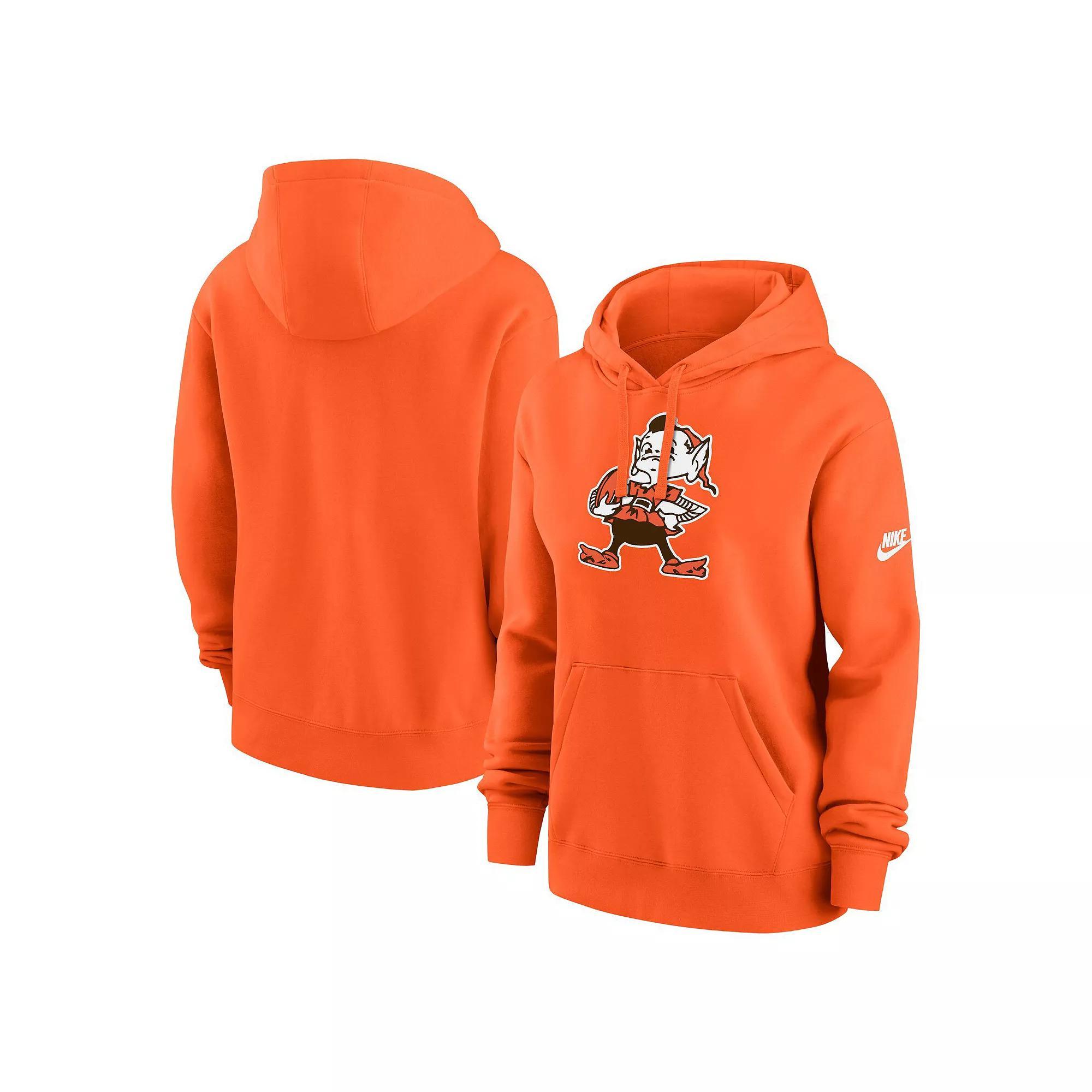 Women's Nike Orange Cleveland Browns Club Fleece Pullover Hoodie, Size: Large Product Image