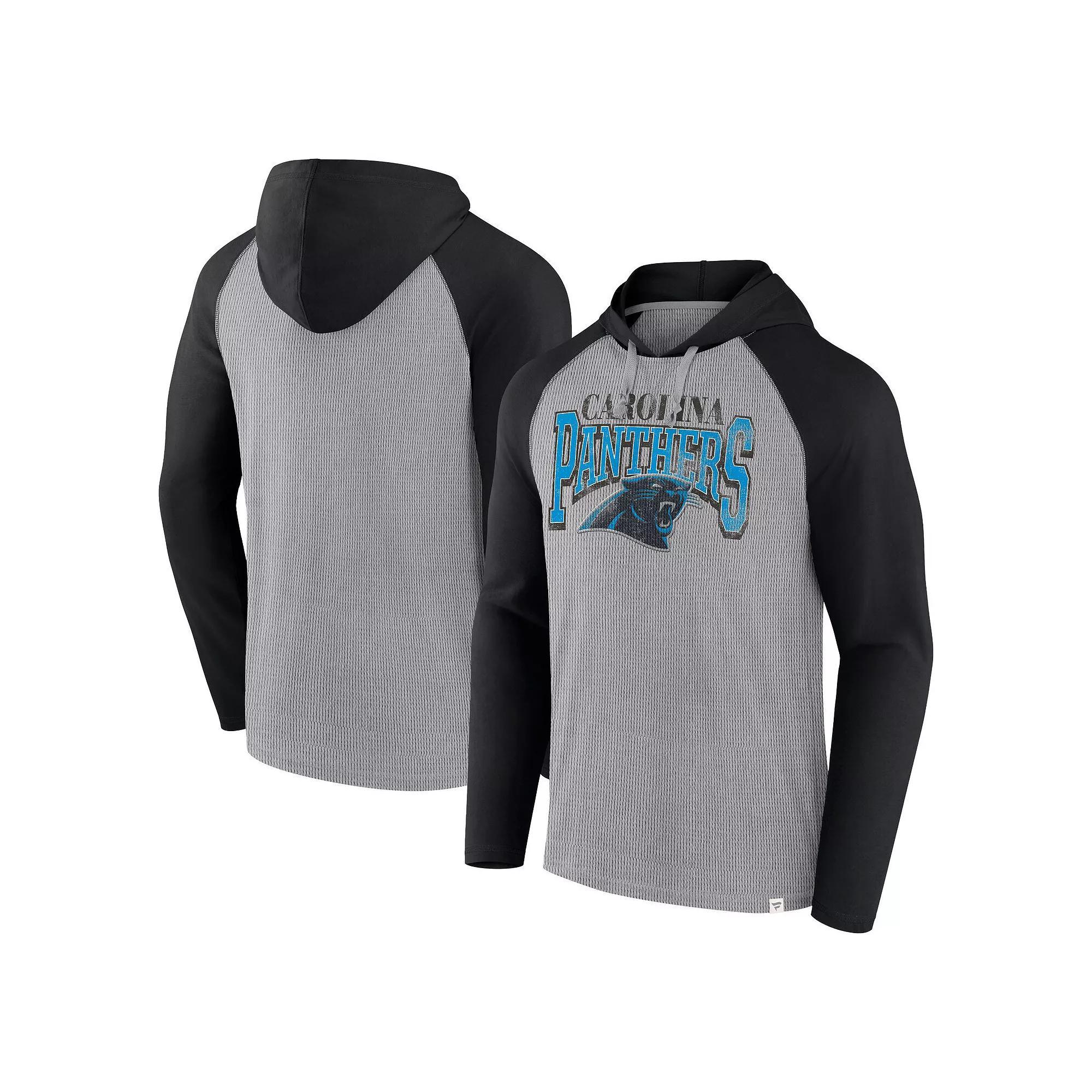 Men's Fanatics Gray/Black Carolina Panthers Under Center Long Sleeve Hoodie T-Shirt, Size: 3XL, Grey Product Image