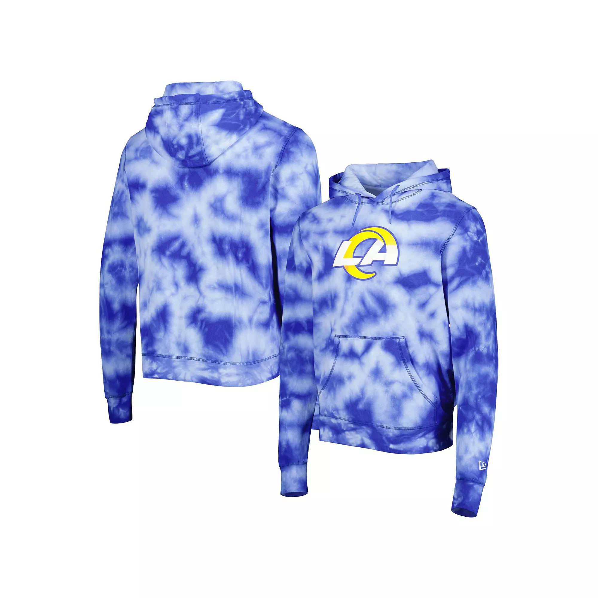 Men's New Era Royal Los Angeles Rams Team Tie-Dye Pullover Hoodie, Size: Medium, Blue Product Image