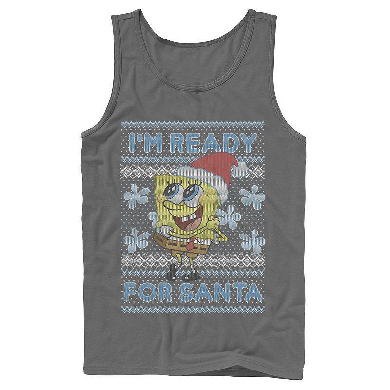 Men's Nickelodeon SpongeBob SquarePants I'm Ready For Santa Ugly Christmas Graphic Tank Top, Size: Large, Black Product Image