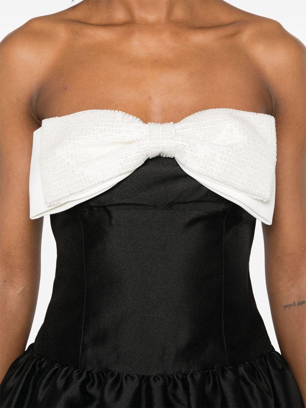 taffeta contrast-bow midi dress Product Image