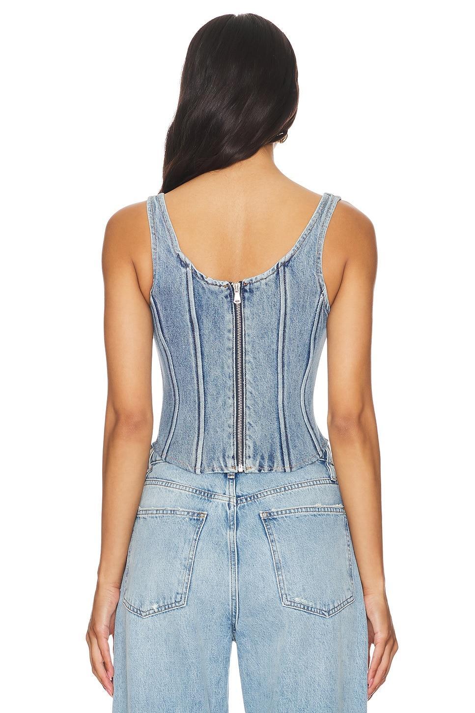 Denim Scoop Corset Top WeWoreWhat Product Image