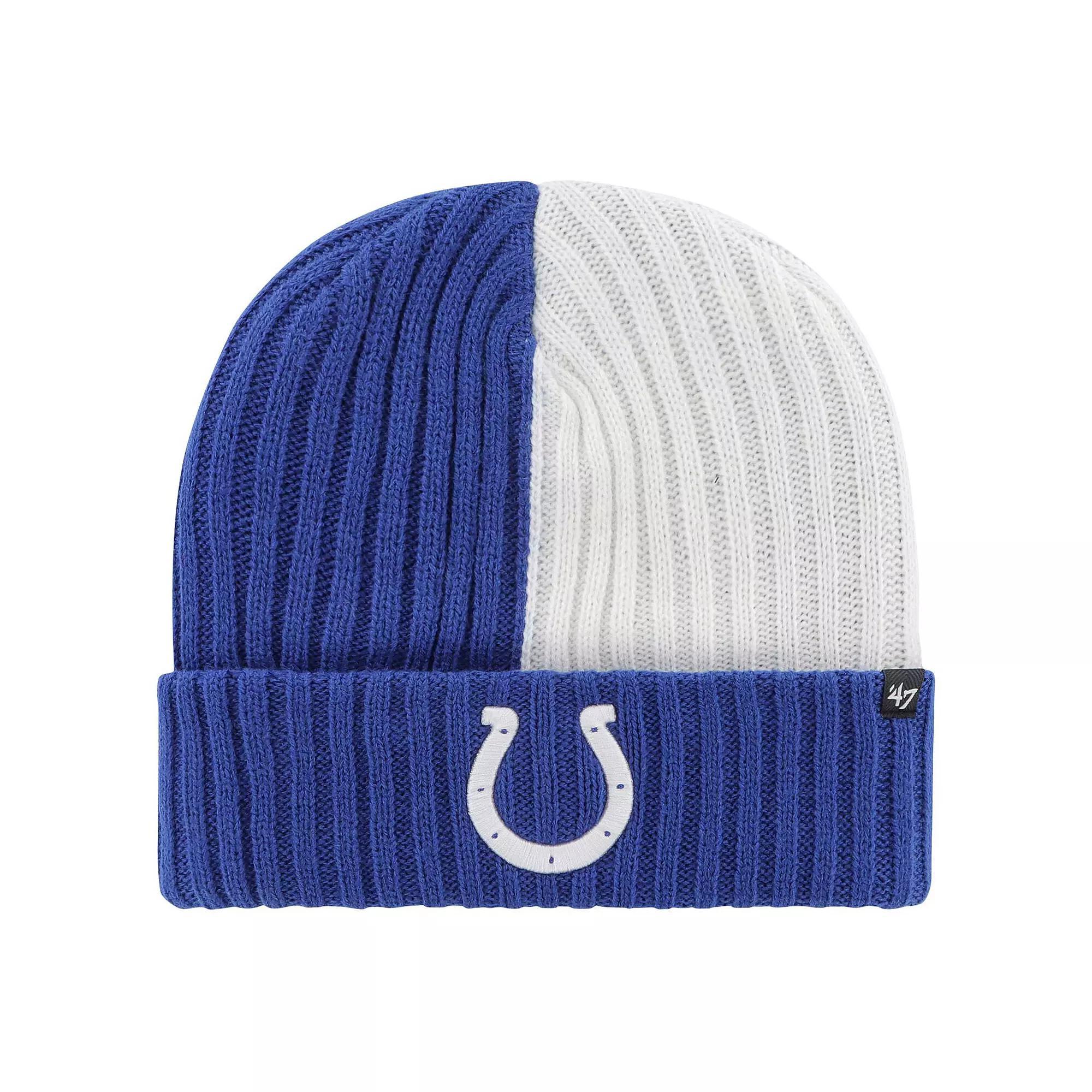Mens 47 Royal Indianapolis Colts Fracture Cuffed Knit Hat Product Image
