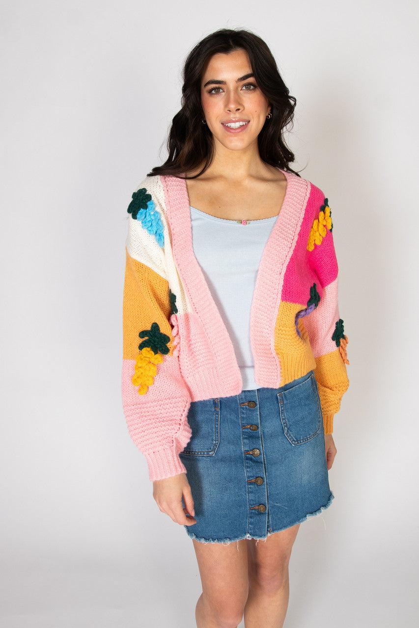 Rainbow Fruit 3D Applique Cardigan Product Image