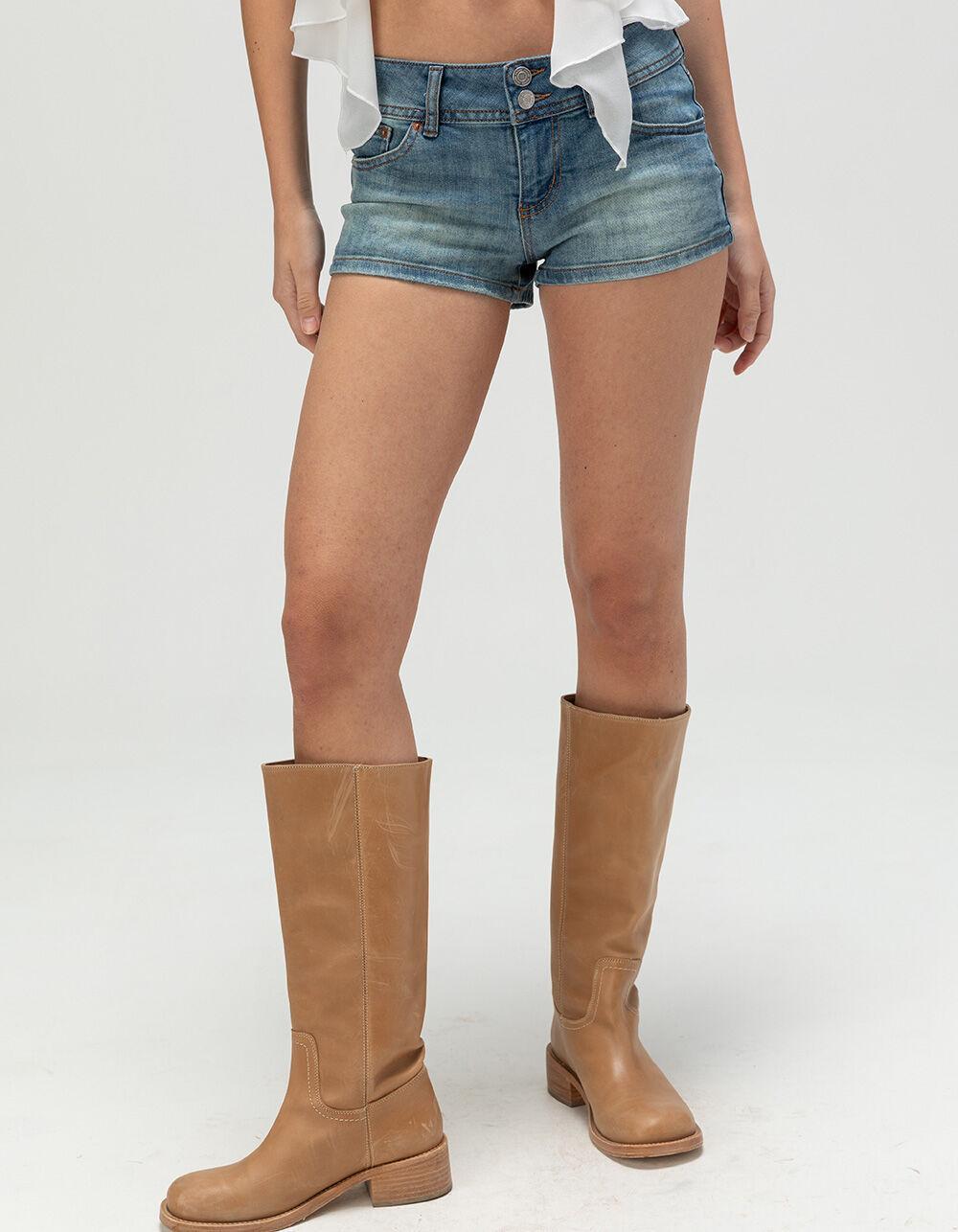 RSQ Womens Low Rise Micro Mini Shorts - LIGHT WASH Product Image