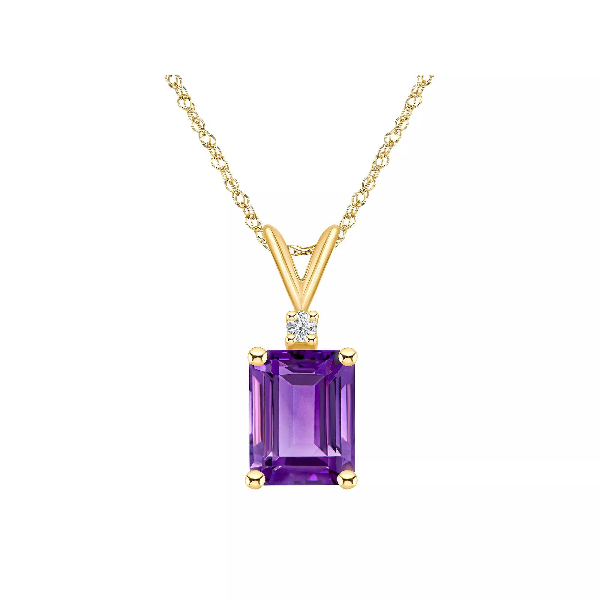 Celebration Gems 14k White Gold Gemstone & Diamond Accent Pendant Necklace, Women's, Size: 18", Purple Product Image