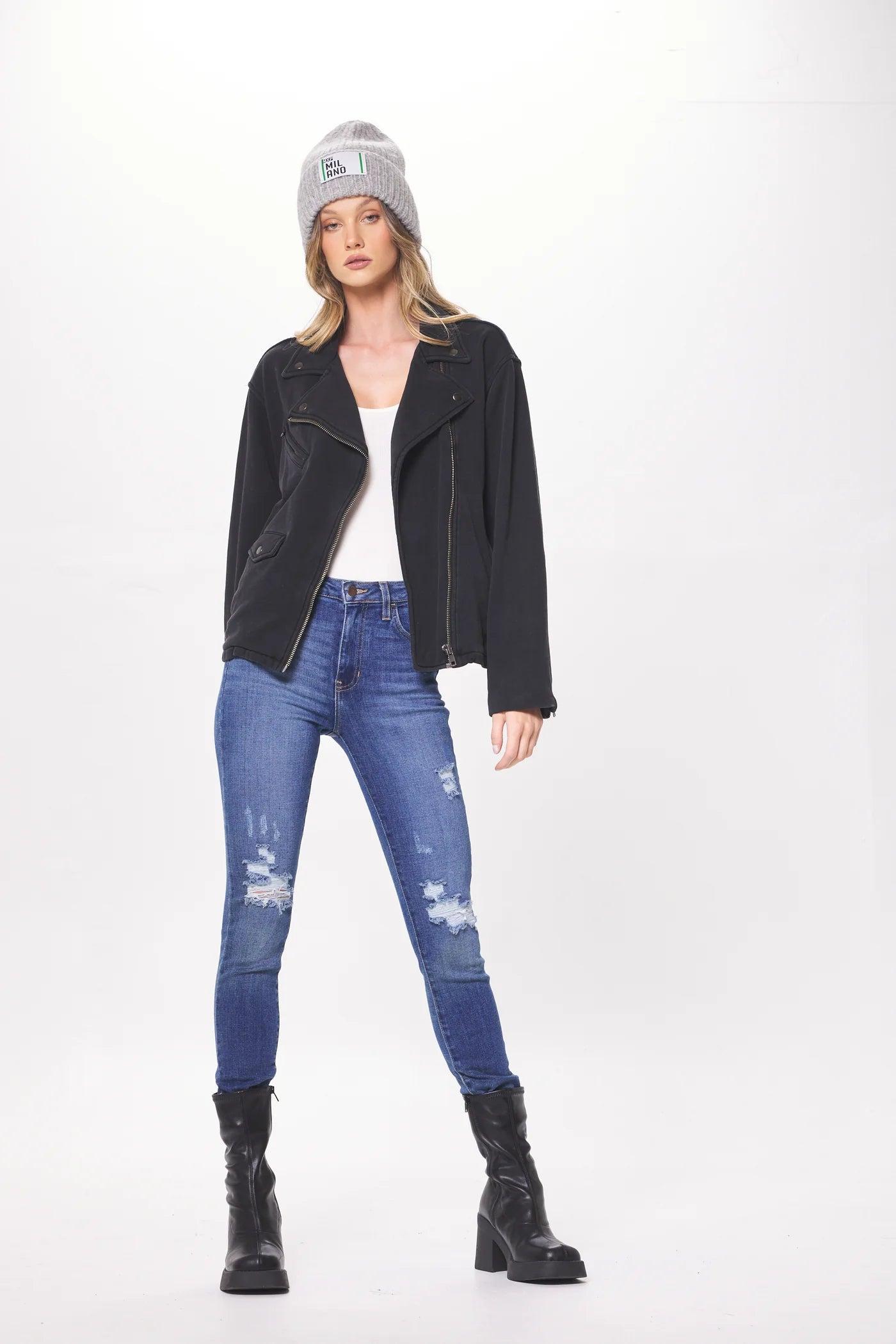 Garment Dye Moto Jacket Product Image
