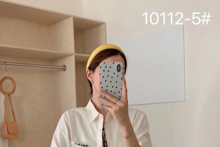 Long Sleeve Collared Lettering Button Up Shirt Product Image