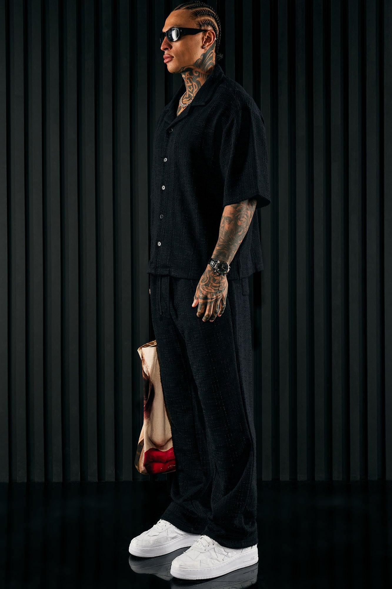 Jordan Textured Slim Pants - Black Product Image