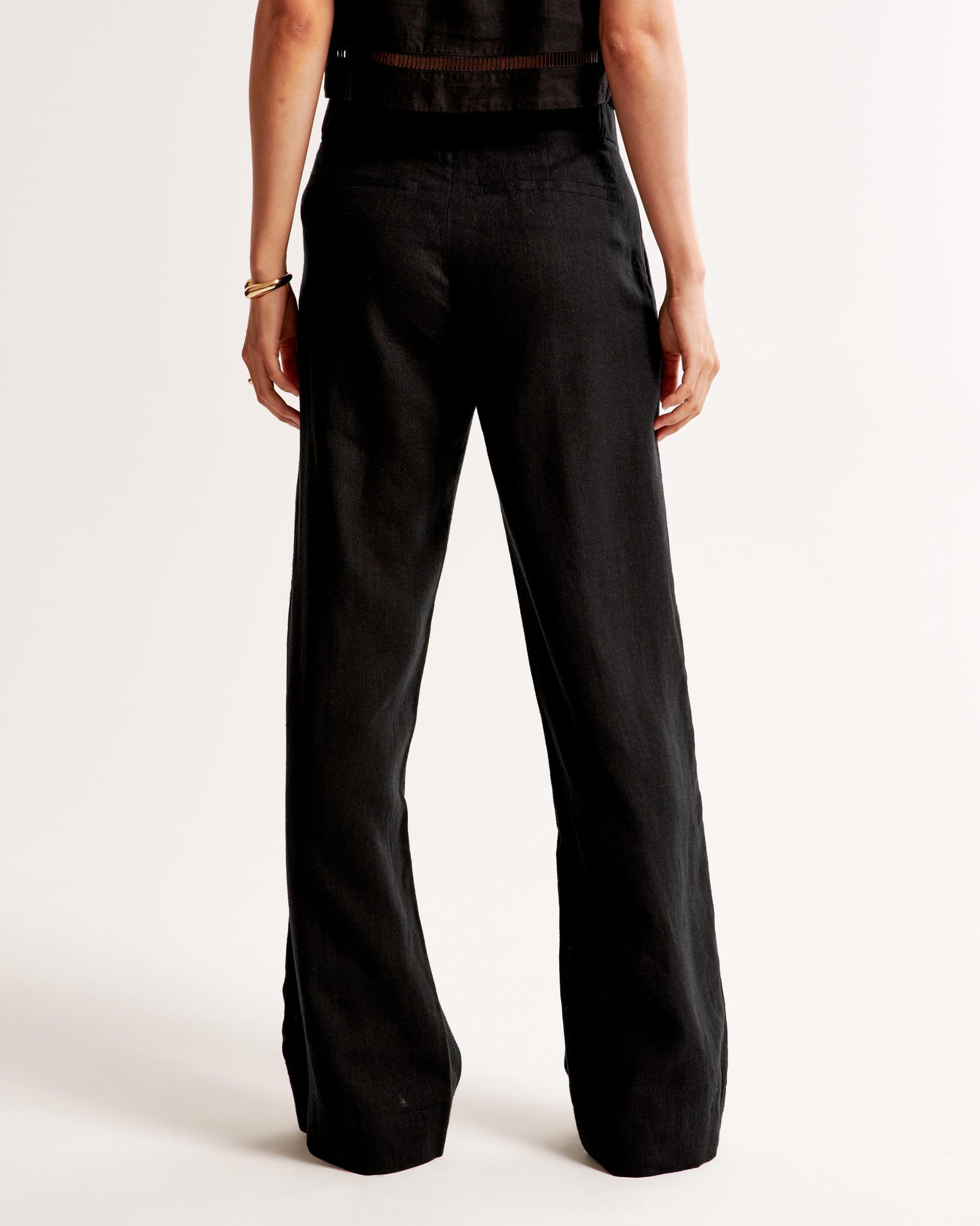 A&F Sloane Low Rise Tailored Linen-Blend Pant Product Image
