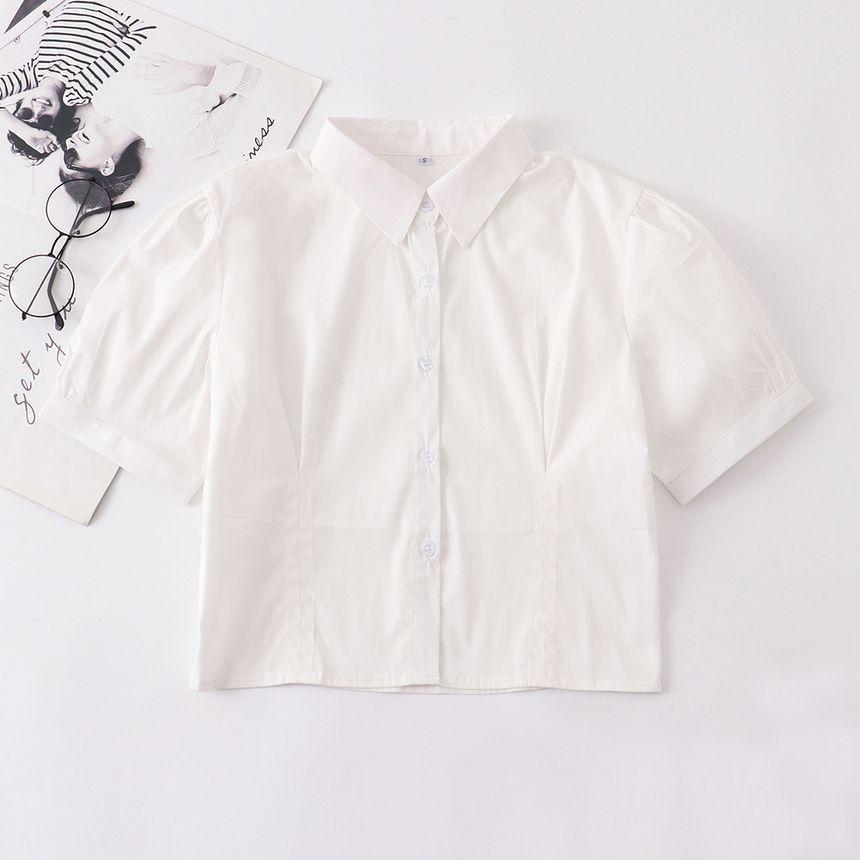 Collared Plain Shirt / High Rise Plain Mini Pencil Skirt / Neck Tie / Sheer Tights (Various Designs) Product Image