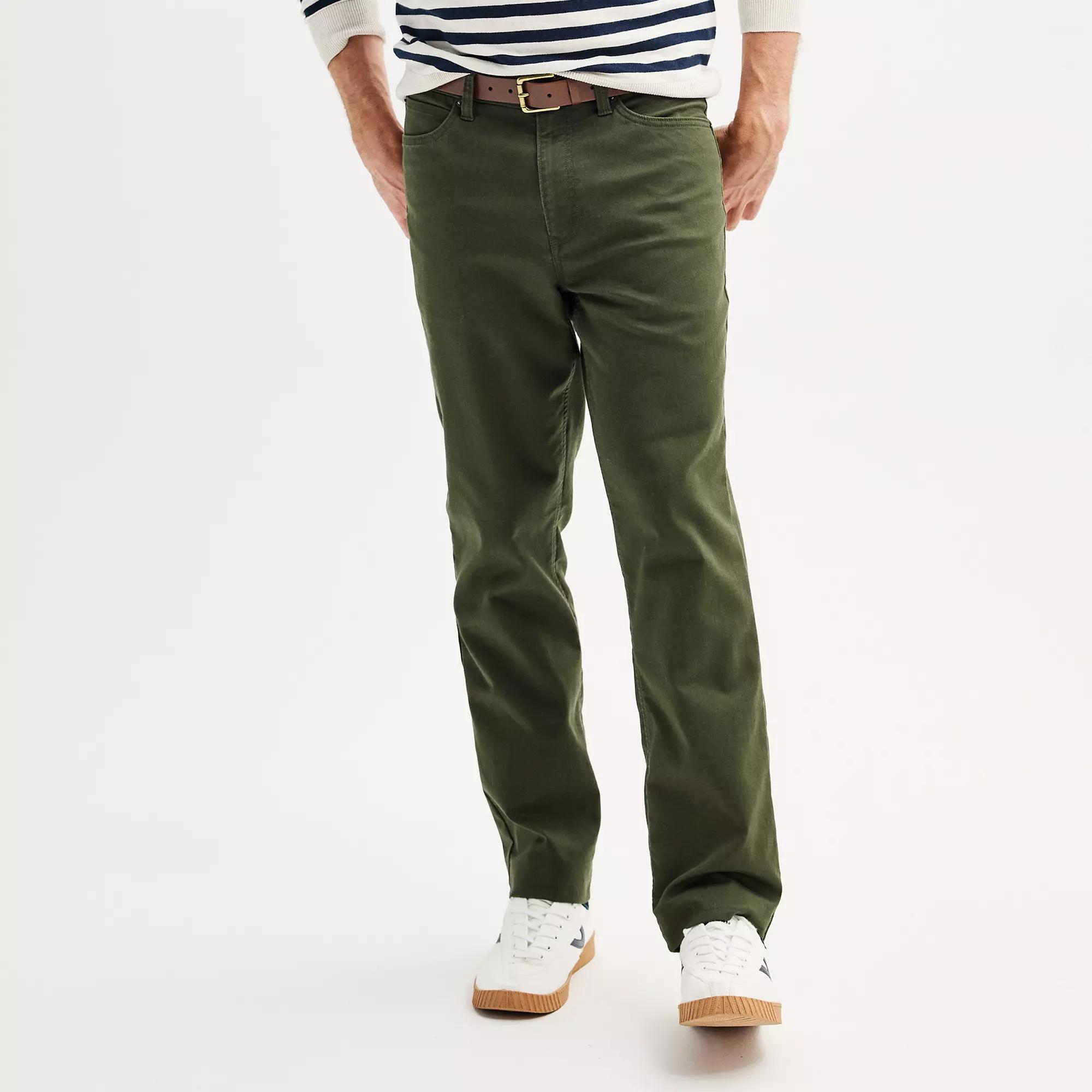 Men's Sonoma Goods For Life® Straight-Fit 5-Pocket Everyday Pant, Size: 34 X 32, Green Product Image