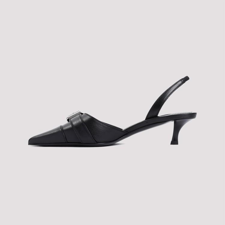GIVENCHY Black Voyou 45mm Slingback Bull Leather Sandals Product Image
