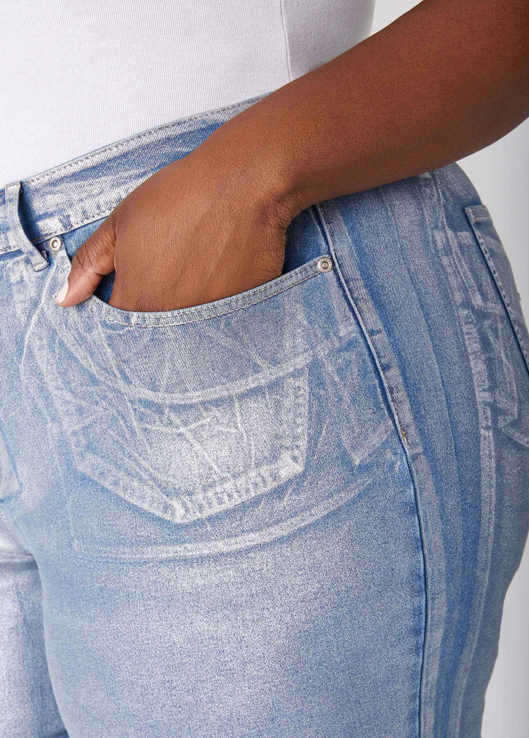 Metallic Slim Leg Jeans Product Image