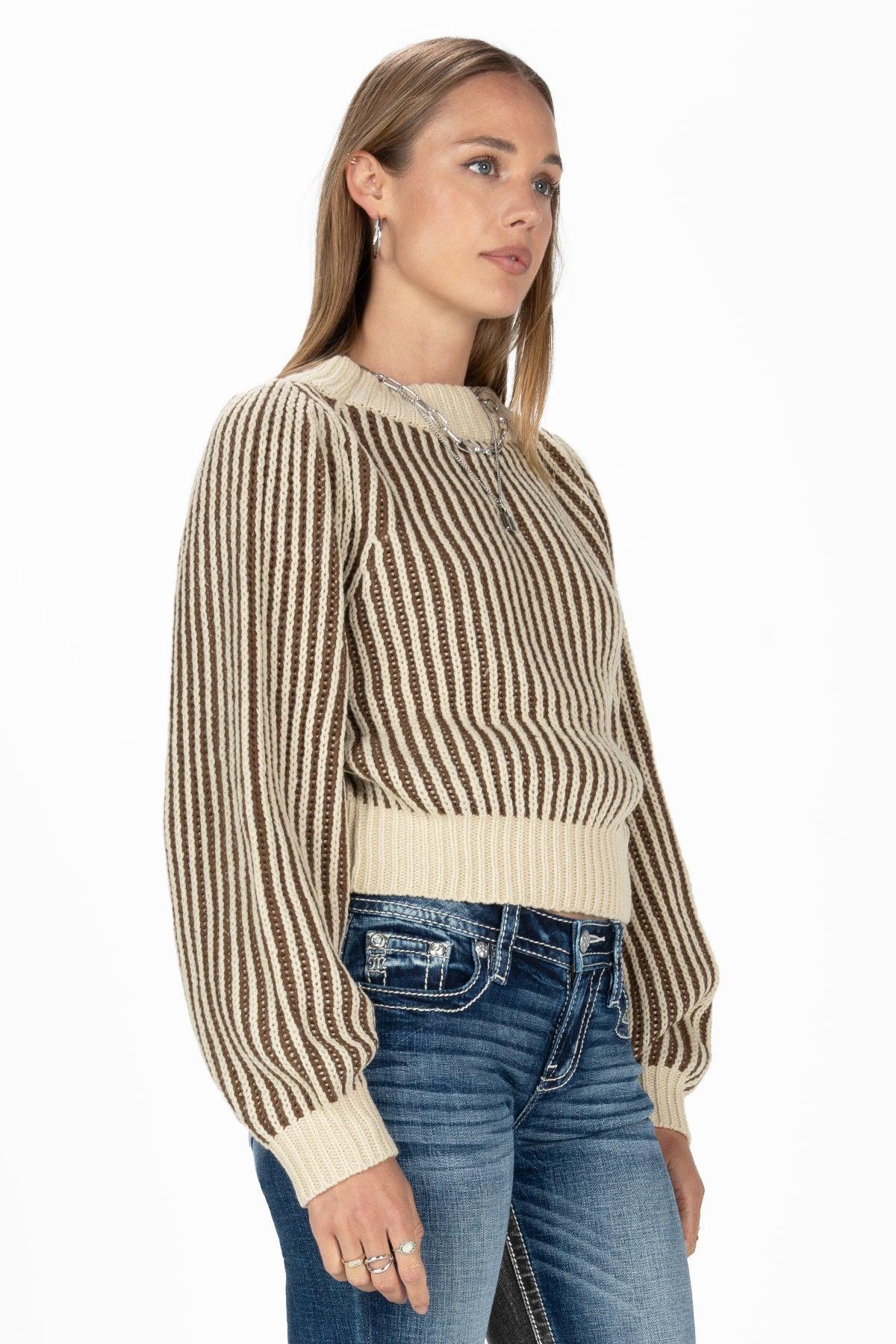 Striped Cropped Sweater Product Image
