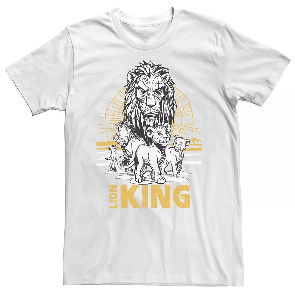 Big & Tall Disney The Lion King Live Action Group Shot Sketch Poster Tee, Men's, Size: 3XL, White Product Image