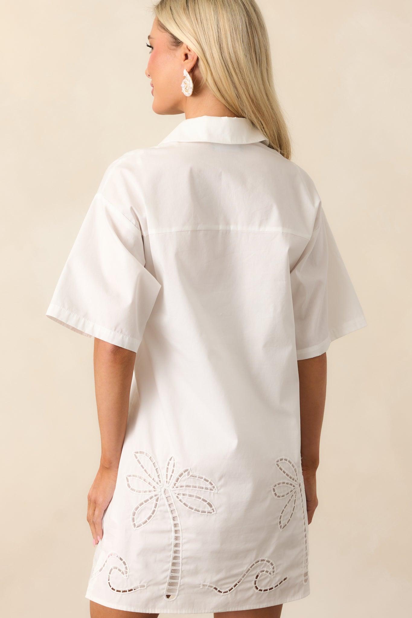 MINKPINK Romina Broderie White Shirt Dress Product Image