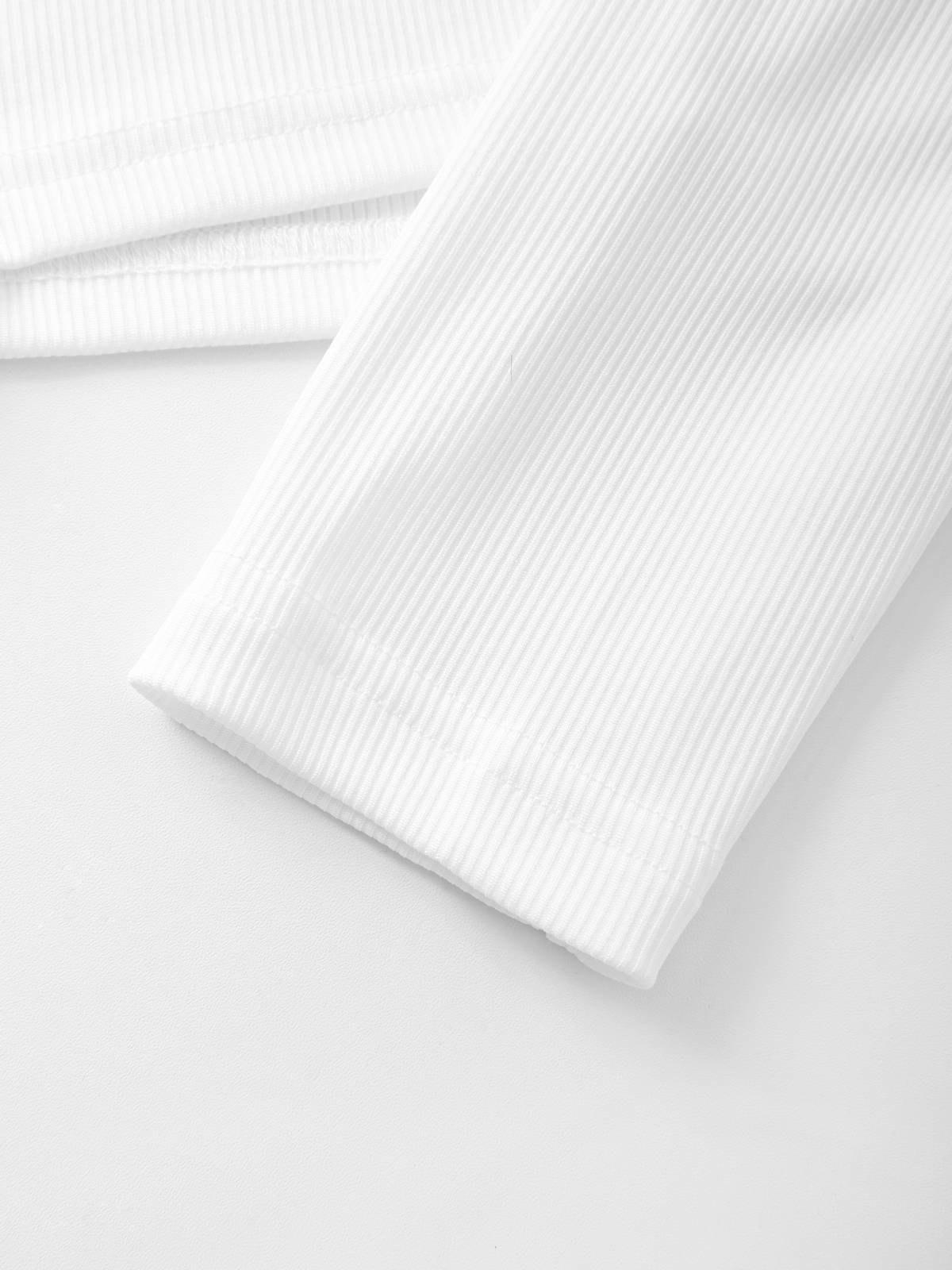 Long Sleeve Ribbed Knit Crop Top Product Image