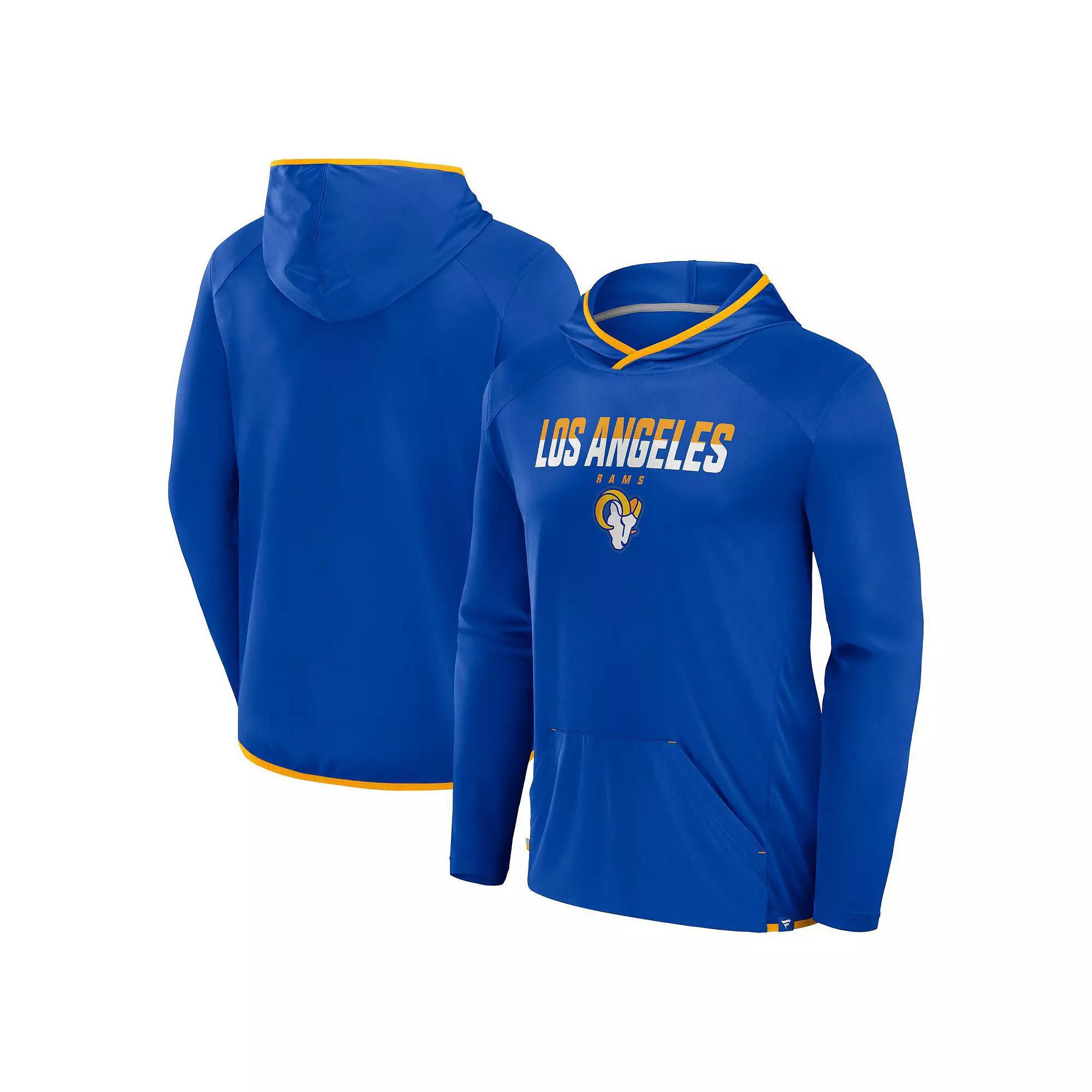 Men's Fanatics Royal Los Angeles Rams Transitional Defender Hoodie Long Sleeve T-Shirt, Size: Medium, Blue Product Image