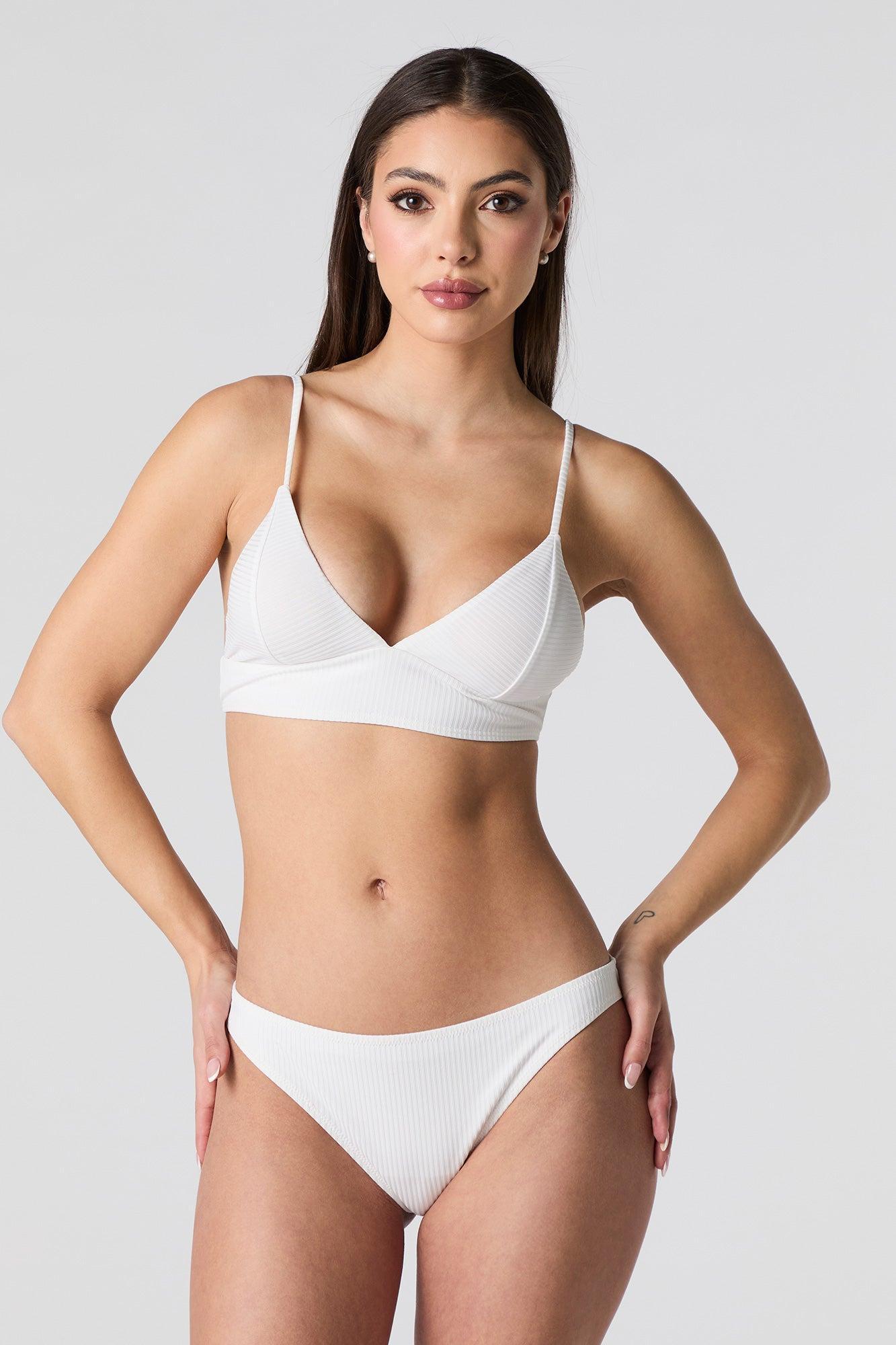 Ribbed Triangle Bikini Top Female Product Image