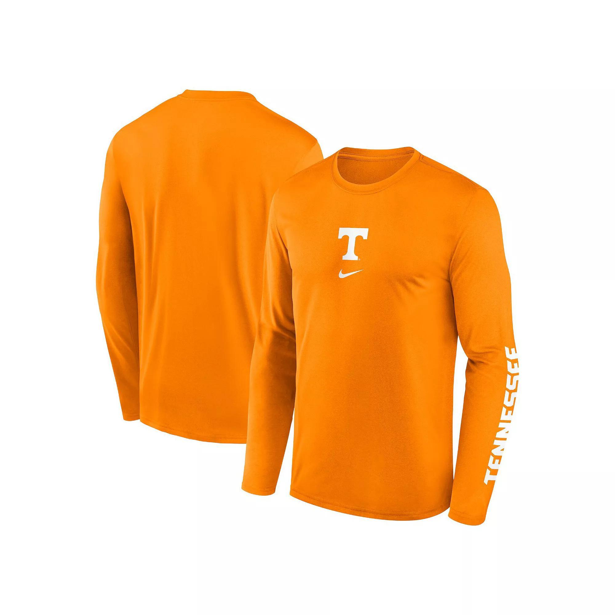Men's Nike  Tennessee Orange Tennessee Volunteers Primetime Center Lockup Two-Hit Legend Long Sleeve T-Shirt, Size: Small Product Image