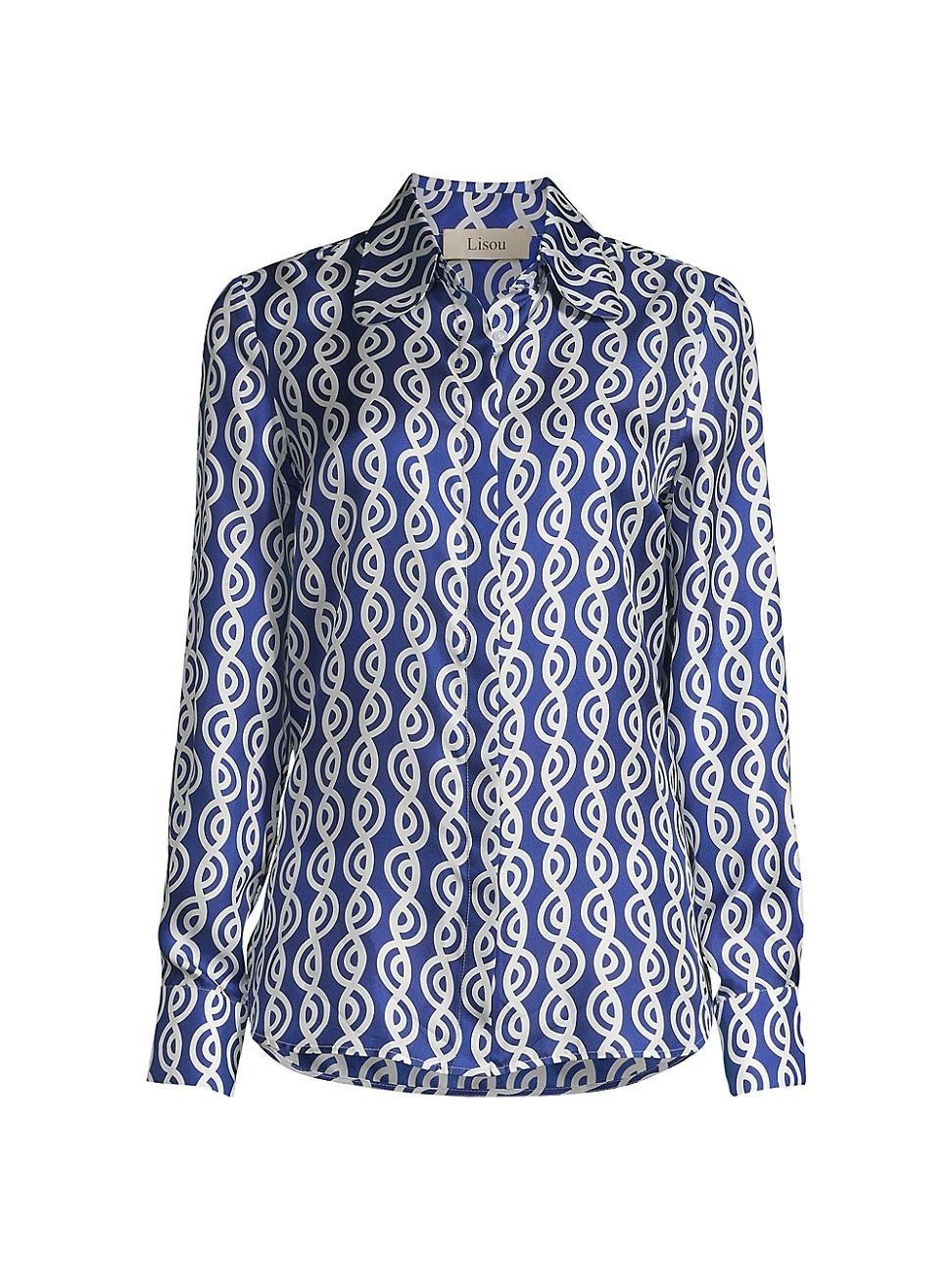 Womens Printed Silk Twill Shirt Product Image