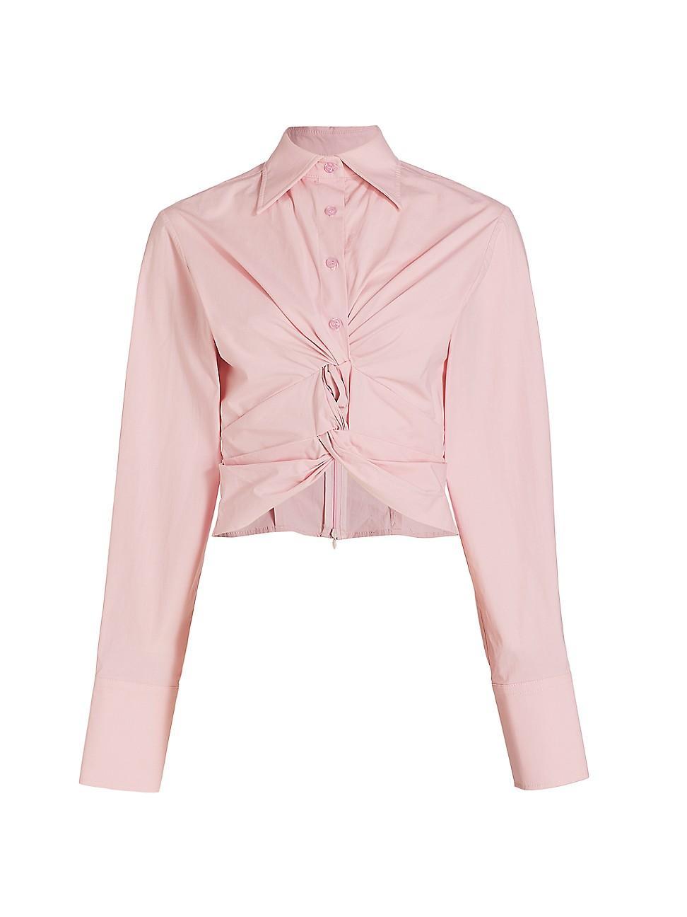 Womens Jade Stretch Cotton Button-Front Shirt Product Image