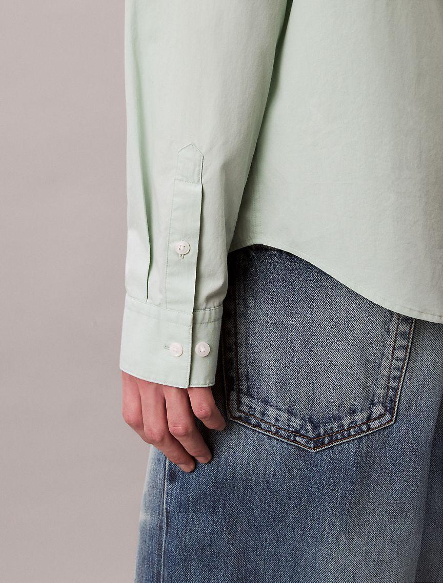 Cotton Poplin Relaxed Button-Down Shirt  Product Image