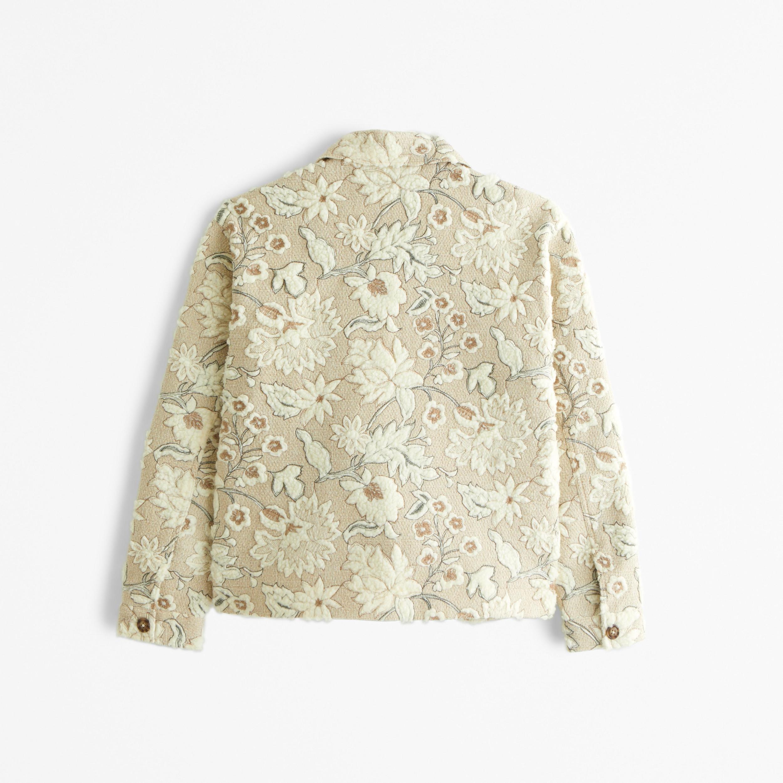 Floral Sherpa Zip Trucker Jacket Product Image