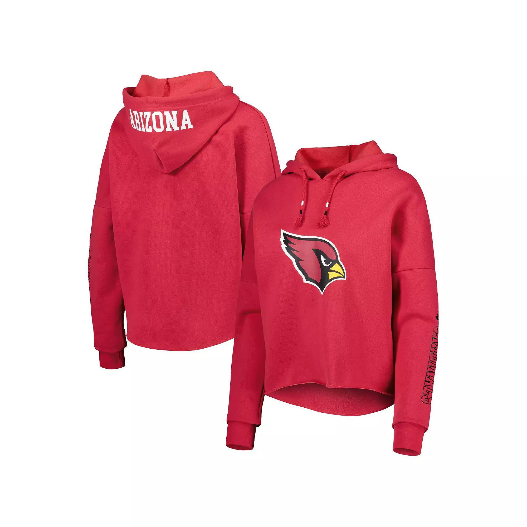 Women's New Era Cardinal Arizona Cardinals Foil Sleeve Pullover Hoodie, Size: XL, Red Product Image