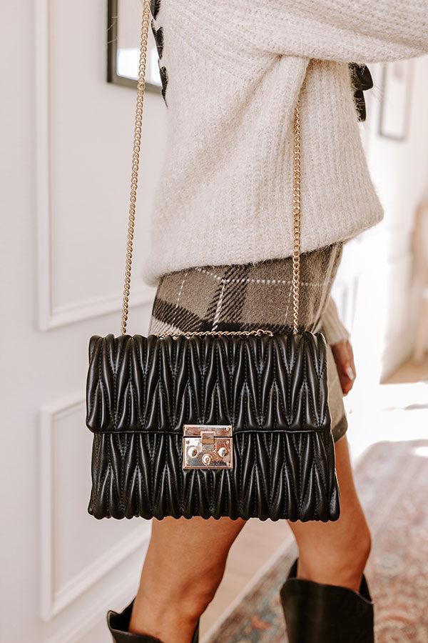 Fifth Avenue Stroll Faux Leather Purse in Black Product Image